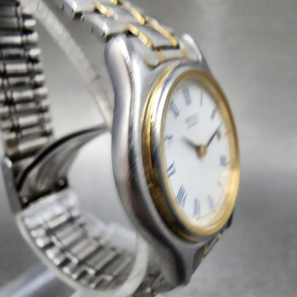 Seiko Watch Women 26mm White Dial Two Tone Date Round 7n890021 New Battery3