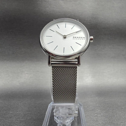 Skagen Signatur Lille Watch Women 30mm Silver Dial Silver Tone SKW2692 New Batt5