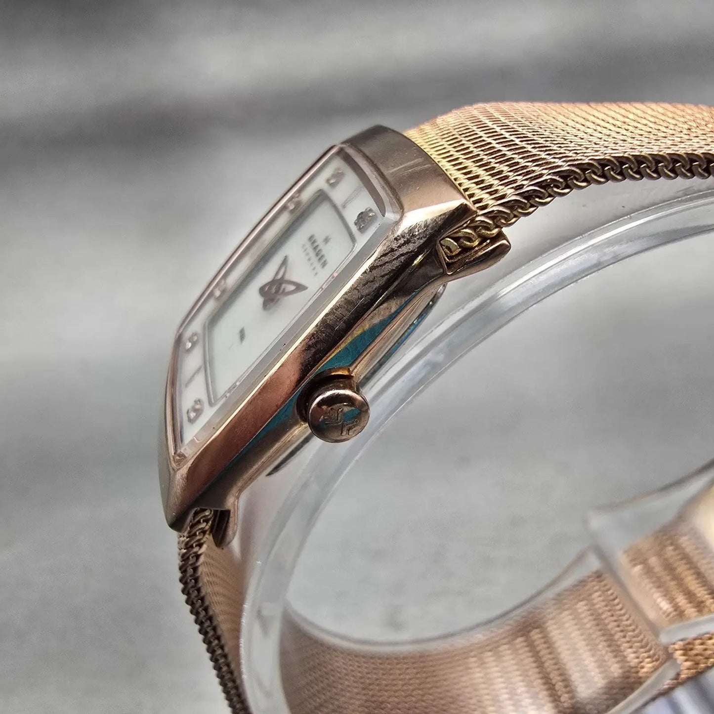 Skagen Denmark Watch Women 21mm MOP Dial Rose Gold Rectangle 380XSRR New Battery2