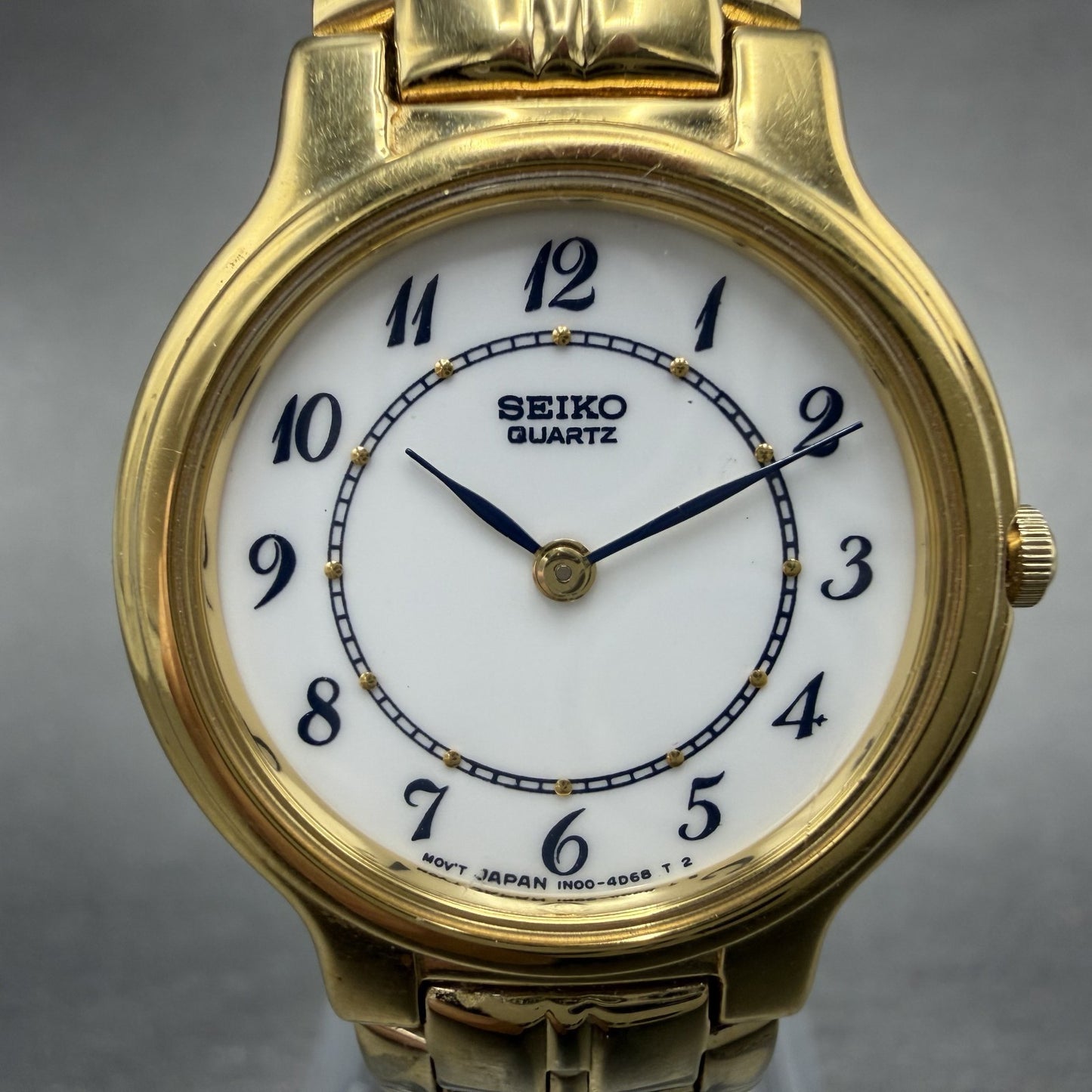 Seiko Watch Women 26mm White Dial Gold Tone Round Vintage 1N00-1B50 New Battery1