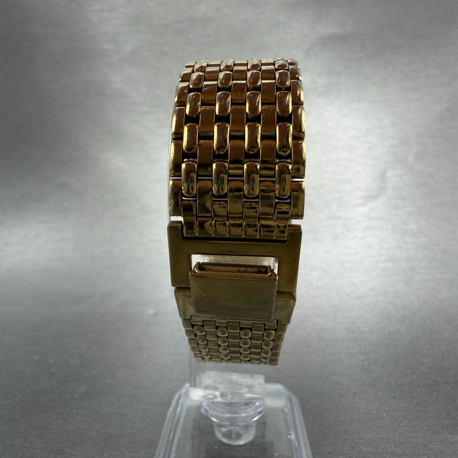 Seiko Tank Watch Men 27mm Black Dial Gold Tone Rectangle 5Y30-5189 PARTS Vintage8