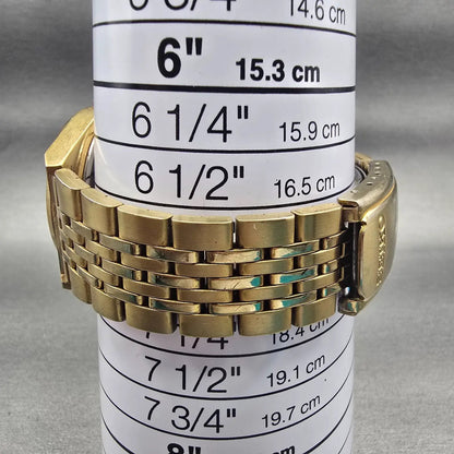 Seiko Watch Men 35mm Champagne Dial Gold Tone Daydate Round V743-9029 New Batt9