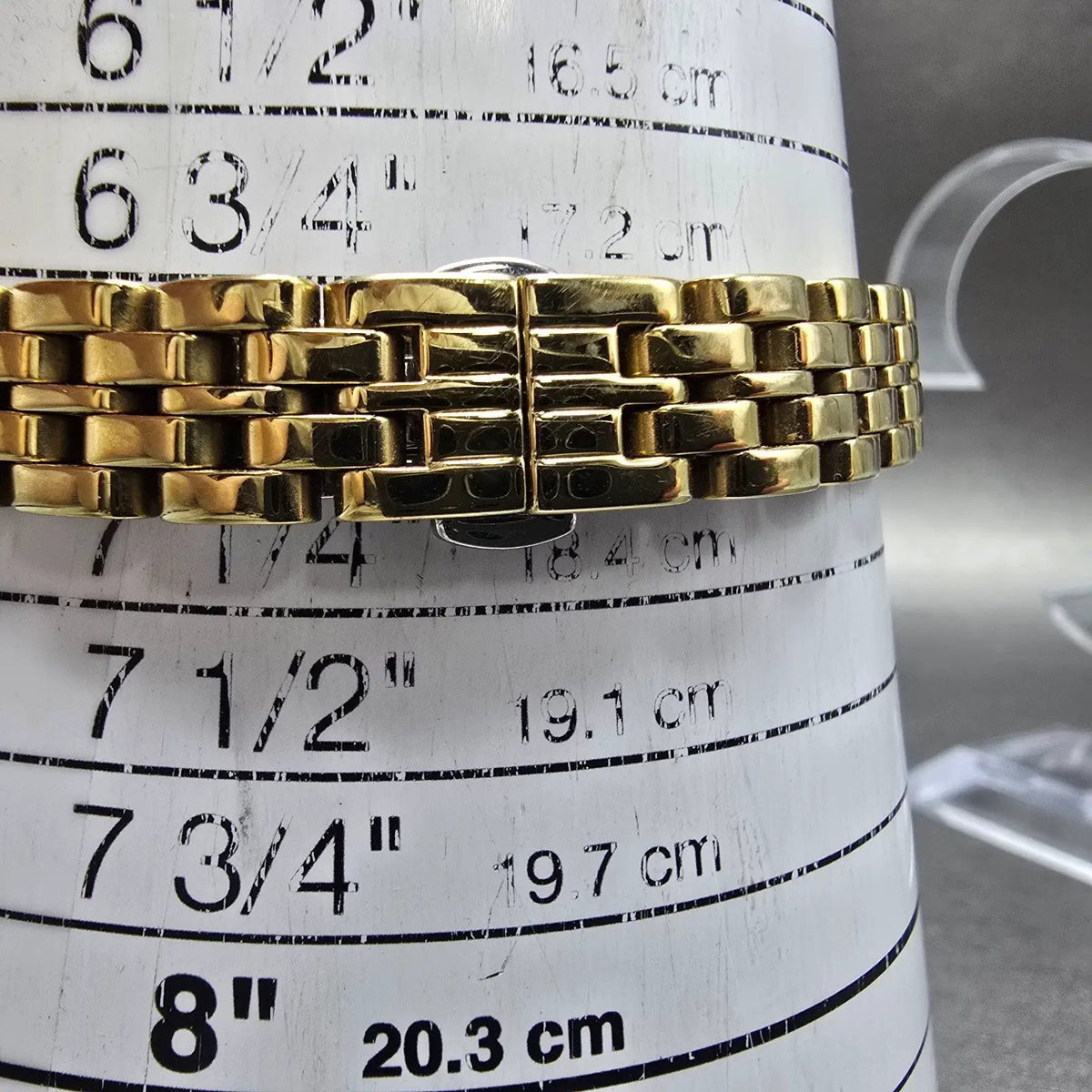 Citizen Eco-Drive Tank Watch Women 14mm White Dial Gold Crystal Bezel Works10