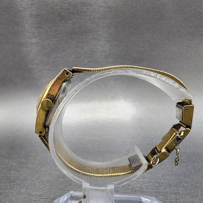 Seiko Watch Women 16mm Gold Dial Gold Tone Round 14000909 New Battery6
