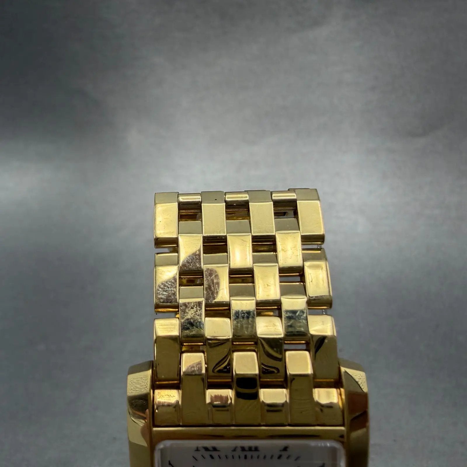 Wittnauer Tank Watch Men 26mm White Dial Gold Tone Rectangle 11A01 New Battery4