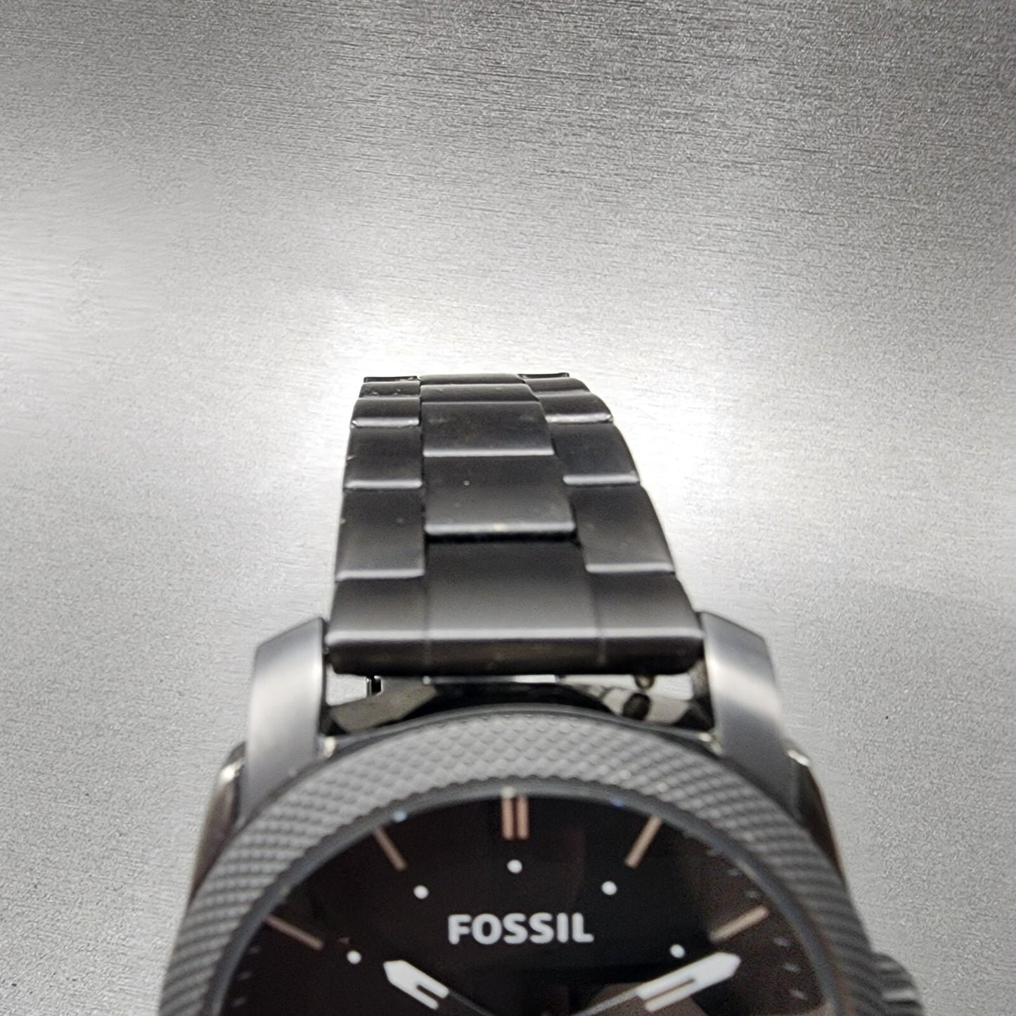 Fossil Machine Watch Men 42mm Black Dial Gray Tone Date Round FS4774 New Batt4