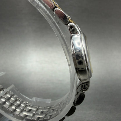 Seiko Watch Women 19mm White Dial Two Tone Round Vintage 1N00-0C59 New Battery 53