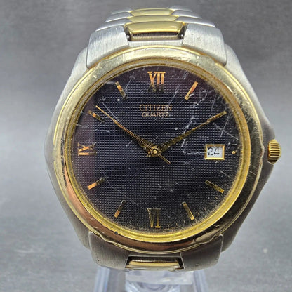 Citizen Watch Men 36mm Blue Dial Two Tone Date 2510-S76175 New Battery VTG0