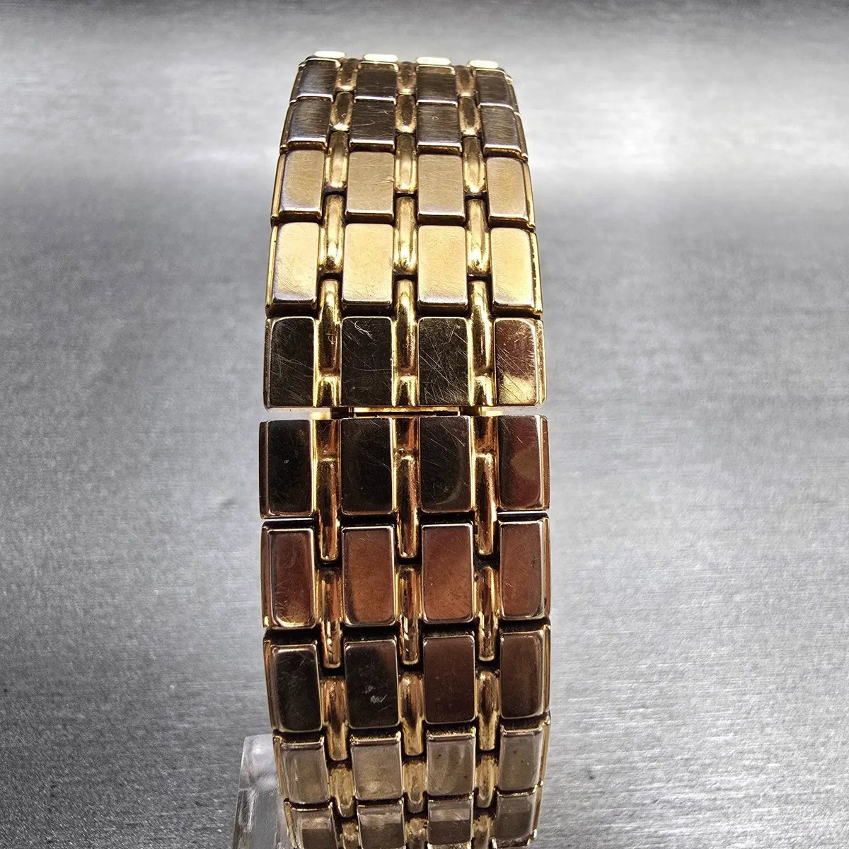 Seiko Lassale Tank Watch Men 22mm Black Dial Gold Rectangle 5E20-5009 New Batt7