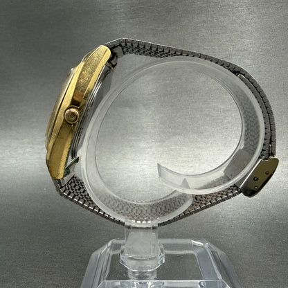 Citizen CQ Crystron Watch Men 33mm Brown Dial Gold Tone Daydate 4731549 PARTS7