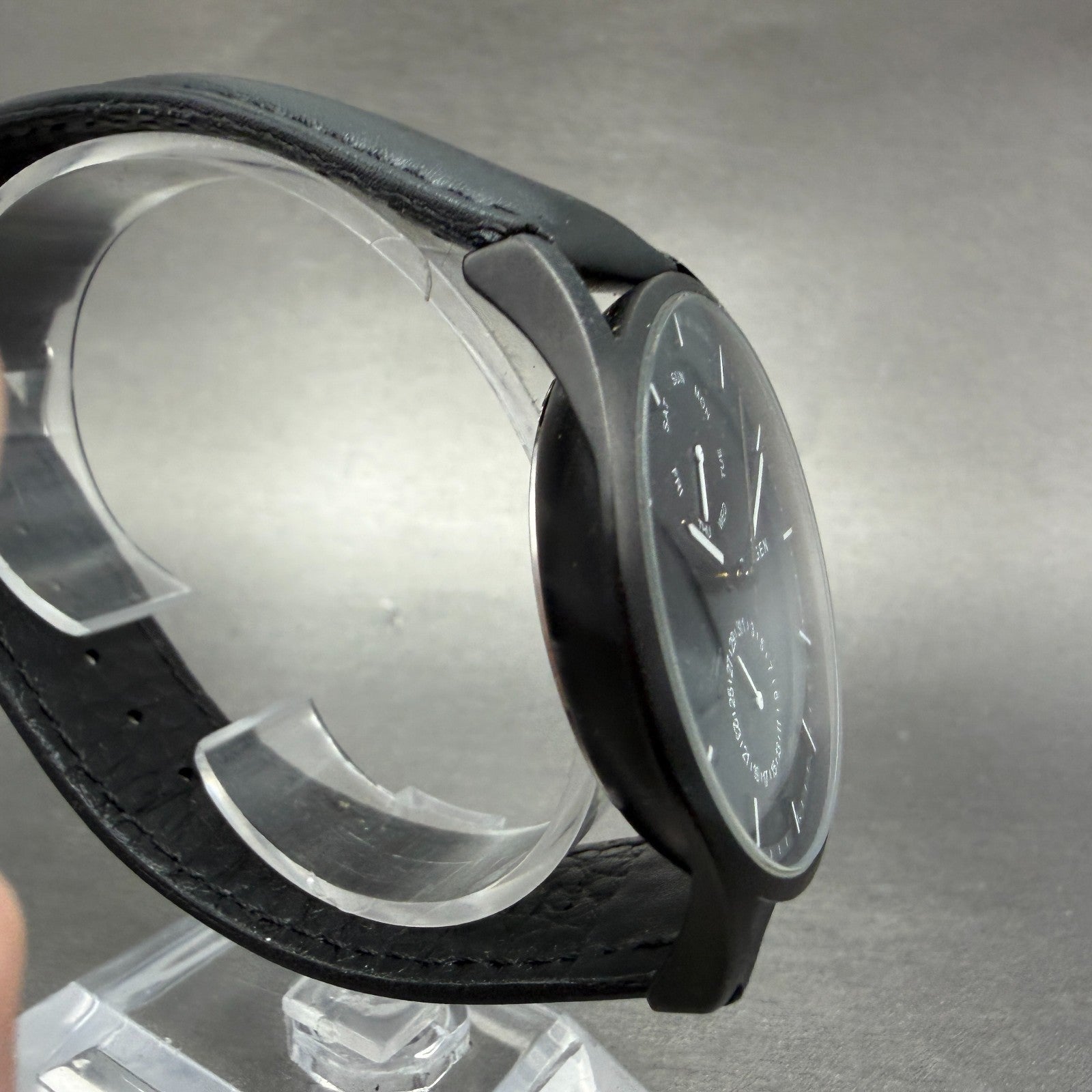 Skagen Holst Watch Men 40mm Black Dial Black Tone Daydate Round SKW6265 New Batt3