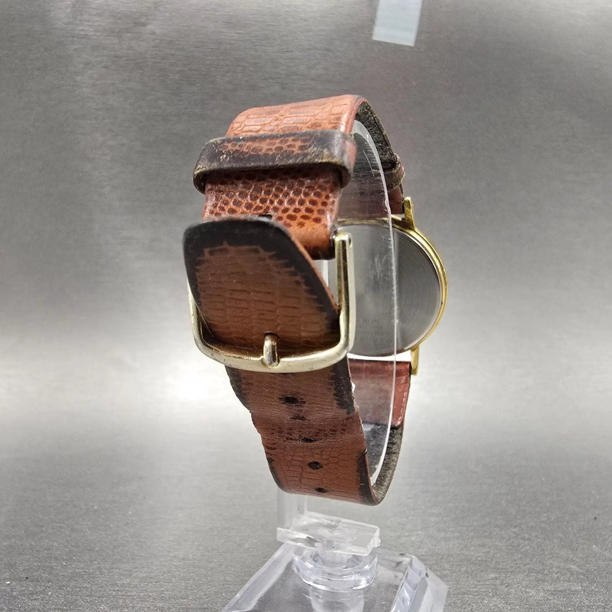 Seiko Watch Men 34mm White Cream Dial Gold Tone Date 7N22-8A09 PARTS8