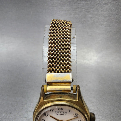 Citizen CQ Watch Women 23mm White Dial Gold Tone Round 4751574 New Battery5