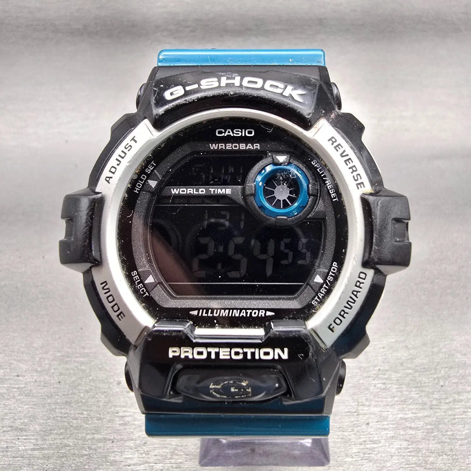 Casio G-Shock G-8900SC Watch Men 52mm Black Blue Chronograph Alarm New Battery0