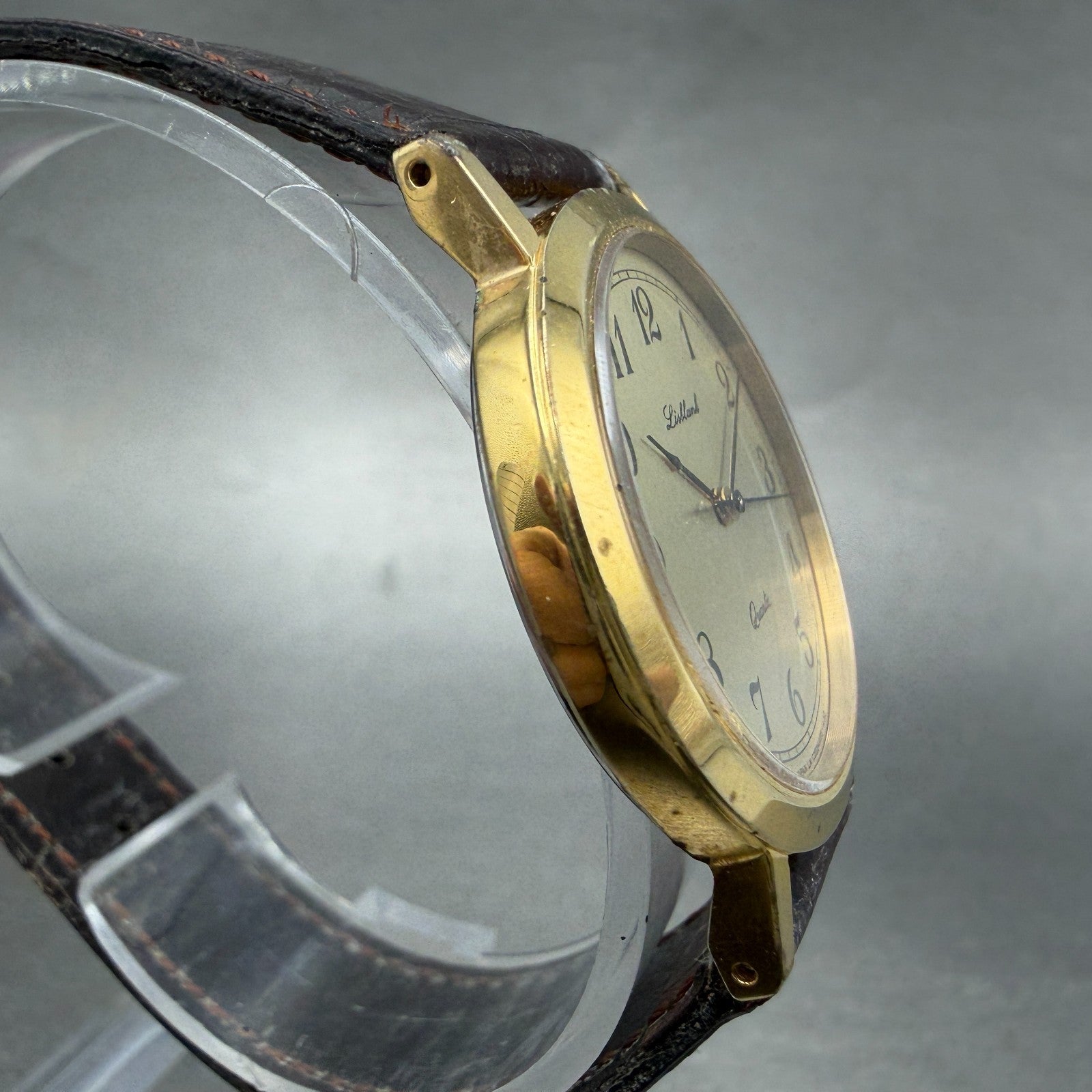 Orient Lisblank Watch Women 31m Gold Dial Gold Tone Round Leather New Battery3