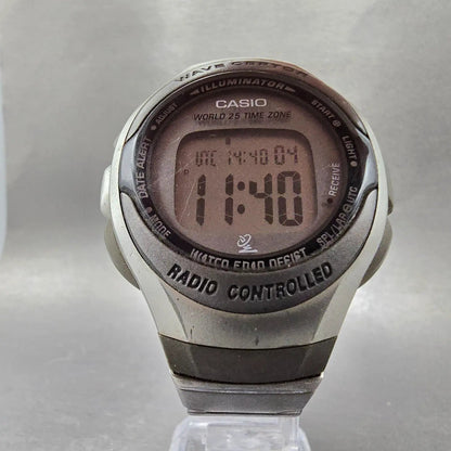Casio WV-50H Watch Men 42mm Digital Alarm Chrono Gray Oval Waveceptor New Batt5