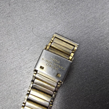 Seiko Tank Watch Men 26mm Gold Dial Gold Tone Rectangle V701-5J00 PARTS10
