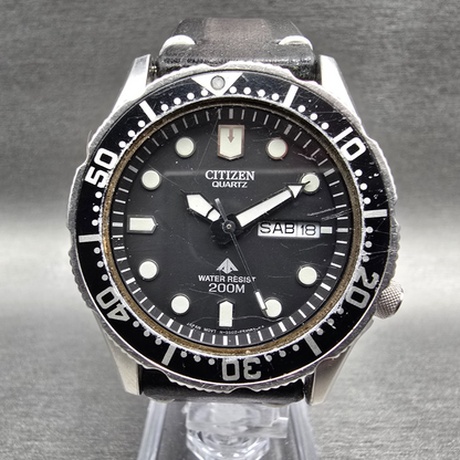 Citizen Dive Watch Men 37mm Black Dial Steel Daydate Round 5502-S012848 New Batt0