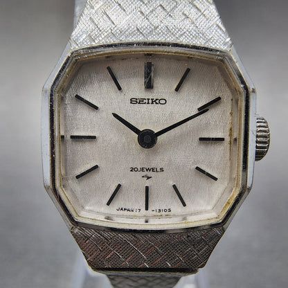 Seiko Watch Women 19mm Silver Dial Silver Tone Manual Octangon 17-3430 Runs