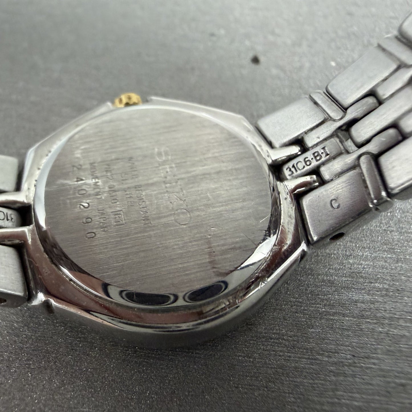 Seiko Watch Women 26mm Silver Dial Two Tone Date Round 7n820at0 New Battery9