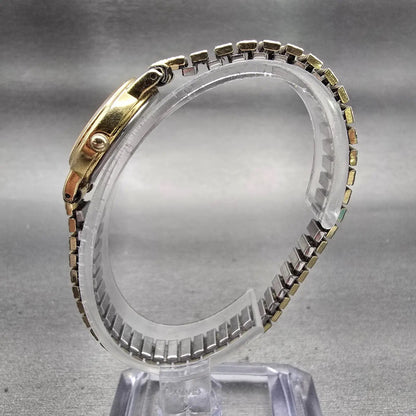 Seiko Watch Women 21mm Cream Dial Gold Tone Date Round 3E22-0069 New Battery VTG6