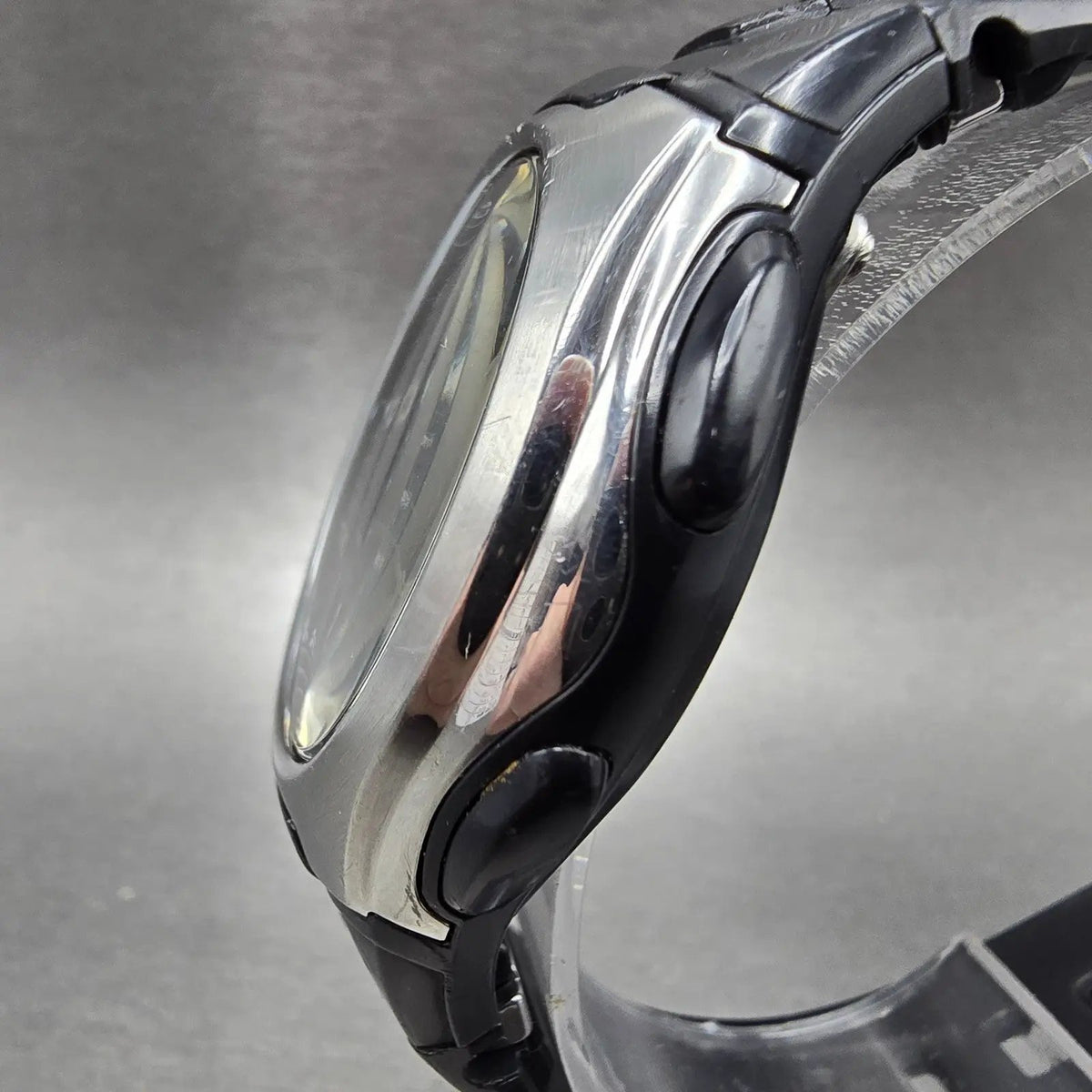 Casio Wave Ceptor WVA-430 Watch Men 43mm Black Dial Silver Analog Digi Solar JDM2