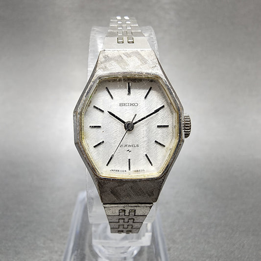 Seiko Watch Women 19mm Silver Dial Silver Tone Manual Octagon 11043390 Runs0