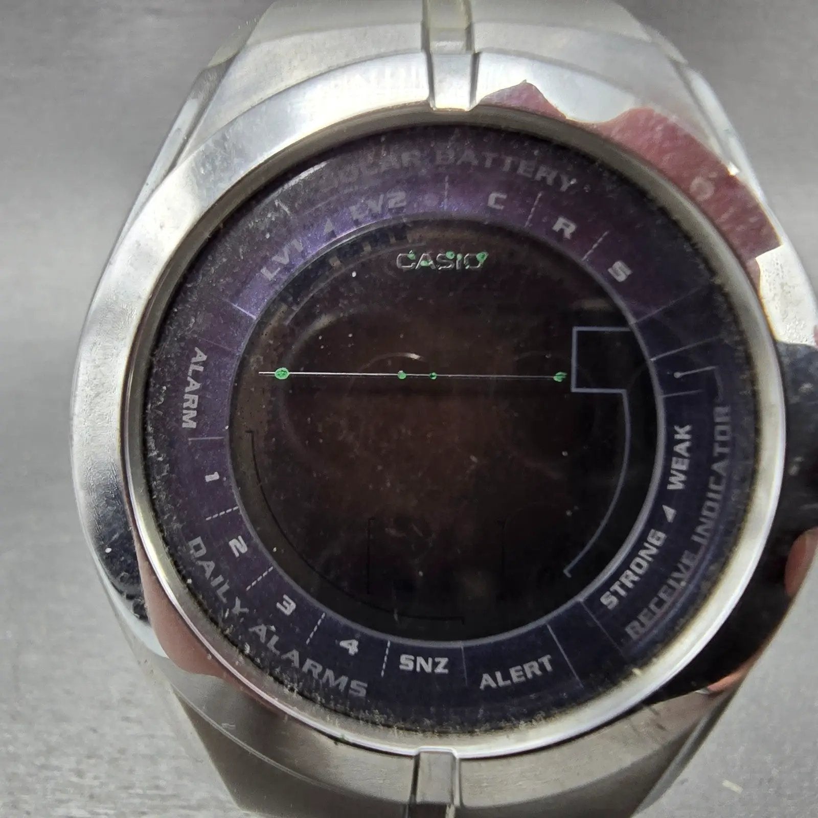 Casio Waveceptor WV-100J Watch Men 41mm Digital Steel Solar Alarm Chrono PARTS3