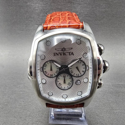 Invicta Lupah Chronograph Watch Men 47mm Silver Dial Steel Date 14290 NewBattery0