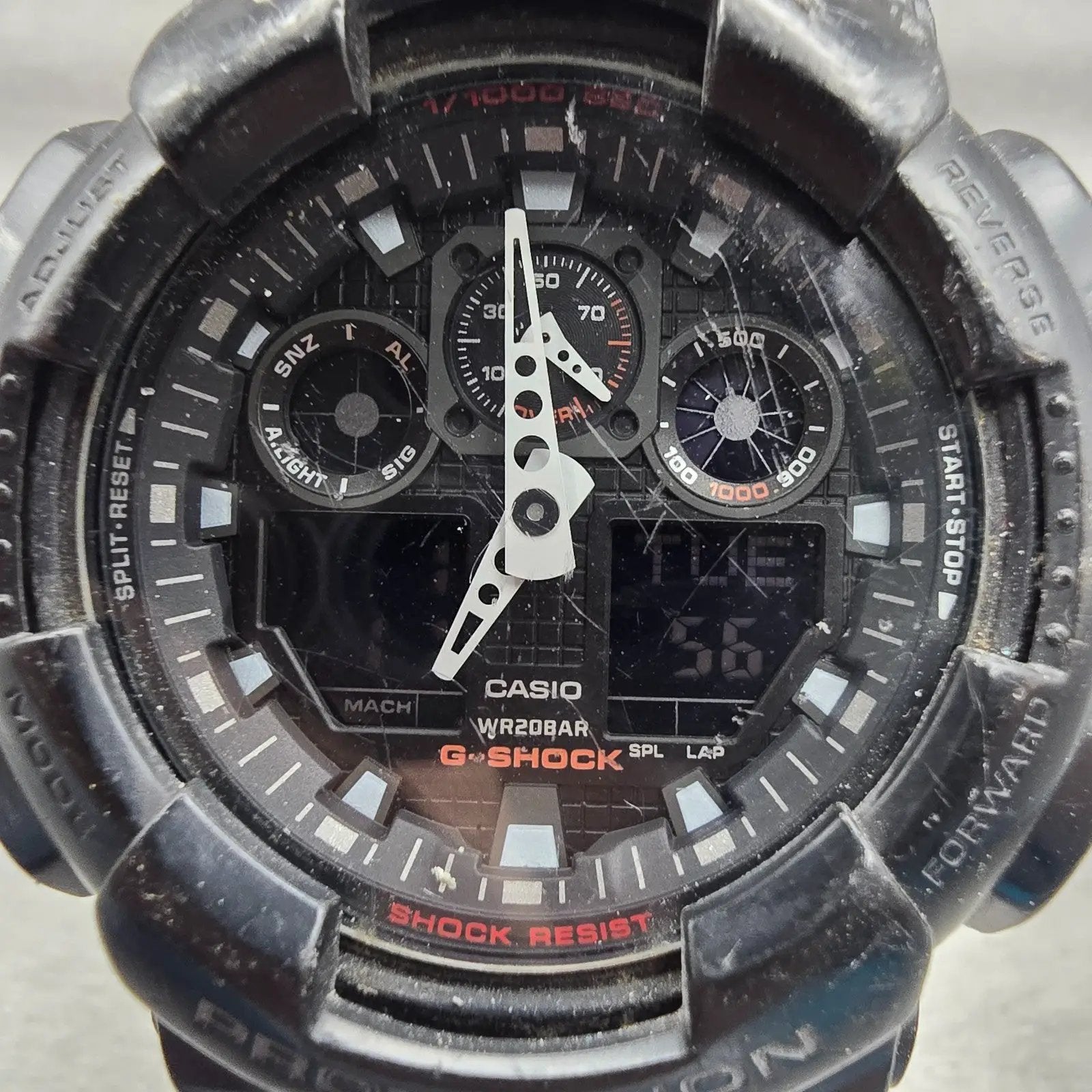 Casio G-Shock GA-100MC Watch Men 51mm Black Dial Black Tone Alarm Chrono New Bat1