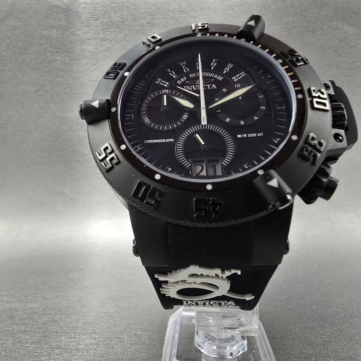 Invicta Subaqua Noma III Chronograph Big Date Watch Men 50mm Black White New Bat5