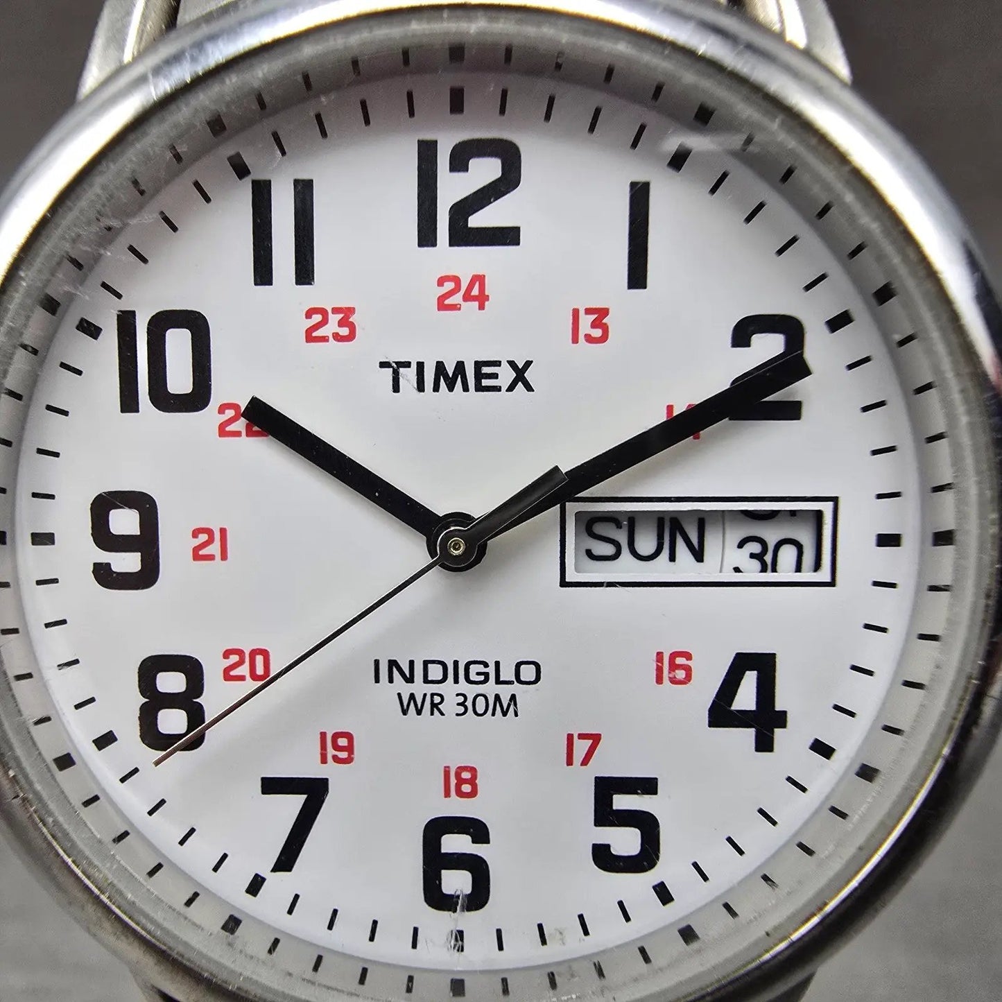 Timex Easy Reader Watch Men 35mm White Dial Silver Tone Daydate T20461 New BattK1