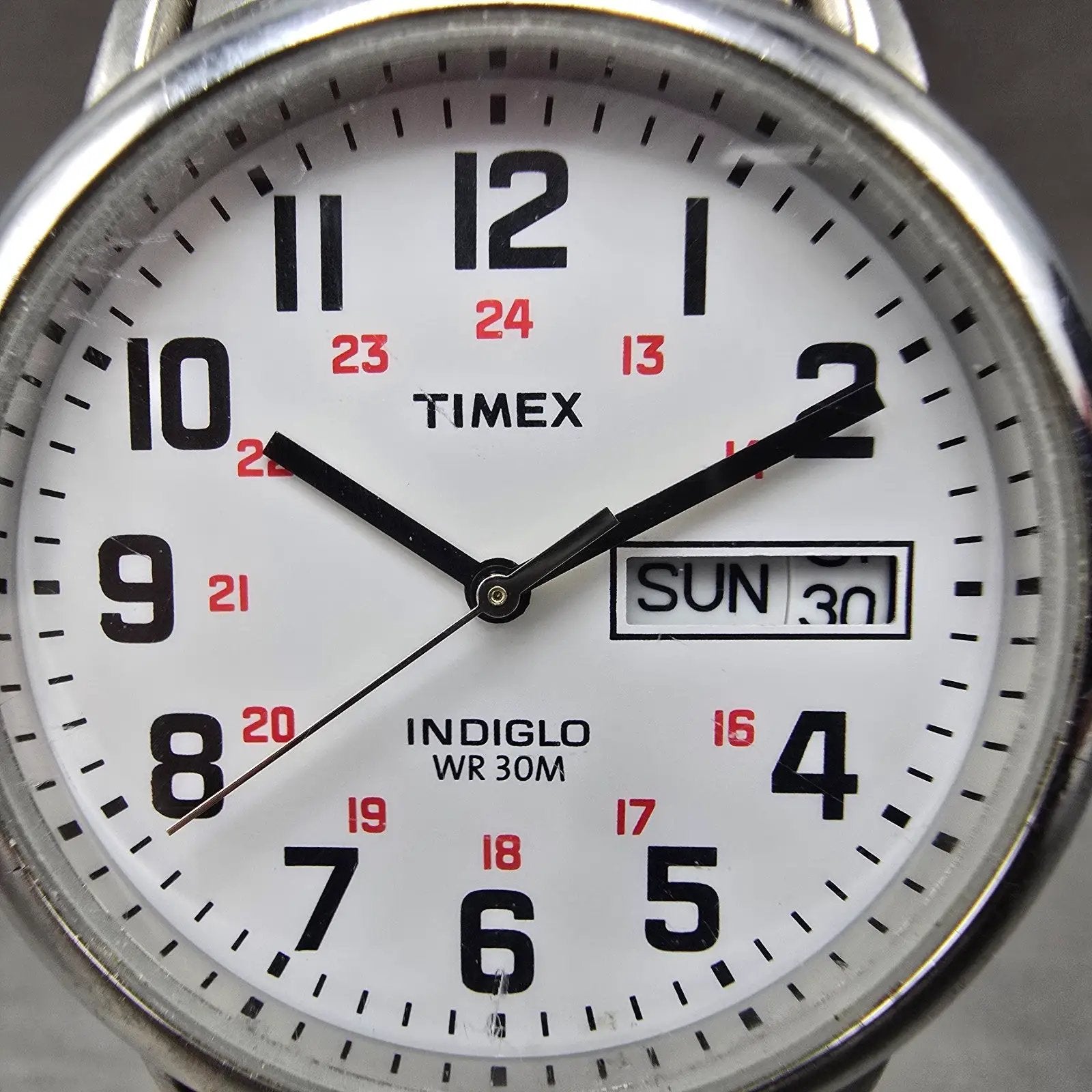 Timex Easy Reader Watch Men 35mm White Dial Silver Tone Daydate T20461 New BattK1