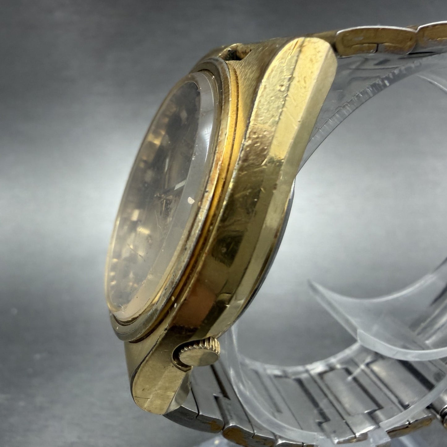 Seiko DX Automatic Watch Men 37mm Brown Dial Gold Tone Daydate 6106-7619 Runs2