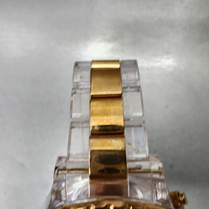 Michael Kors Madison Watch Women 42mm White Dial Two Tone Date Round New Battery4