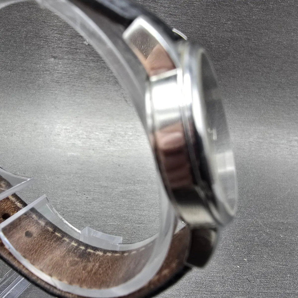 Movado Museum Watch Women 27mm Black Dial Steel Round Leather 2100004 New Batt3