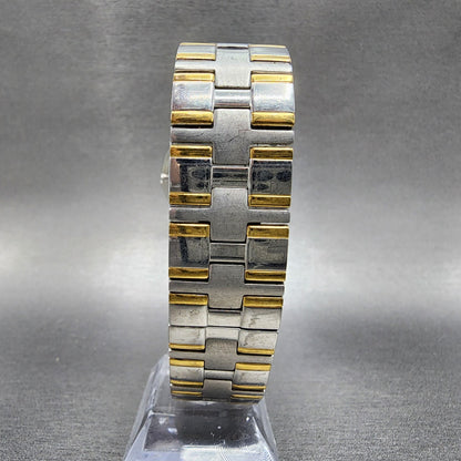Bulova Watch Men 38mm White Dial Two Tone Date Round 98B108 PARTS8