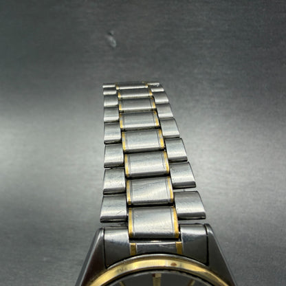 Seiko SQ Watch Men 34mm Silver Dial Two Tone Daydate 5H23-8a09 New Battery KJH74