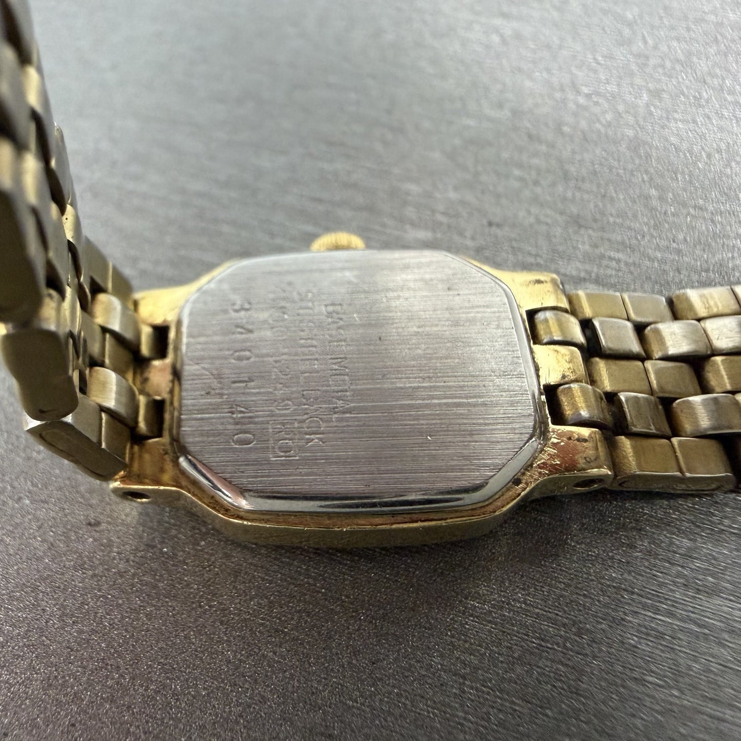 Seiko Tank Watch Women 16mm Champagne Dial Gold Tone 4n00-5249 New Battery ABC9