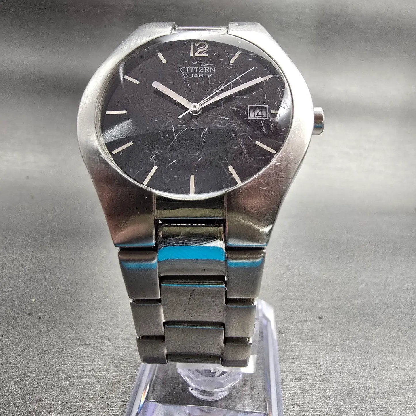 Citizen Watch Men 36mm Black Dial Silver Tone Date Round 2510-S99281 New Battery5