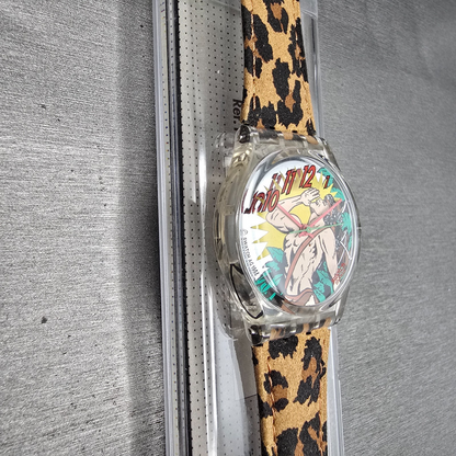 Swatch OONGAWAH! Watch Men 34mm Green Dial Clear Case GK193 New Battery NOS5