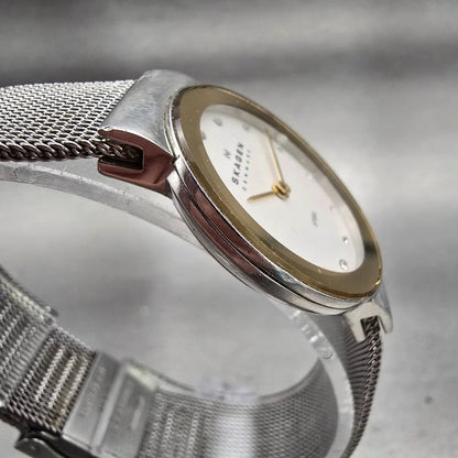 Skagen Freja Watch Women 26mm White Dial Two Tone Round 358SGSC New Battery3