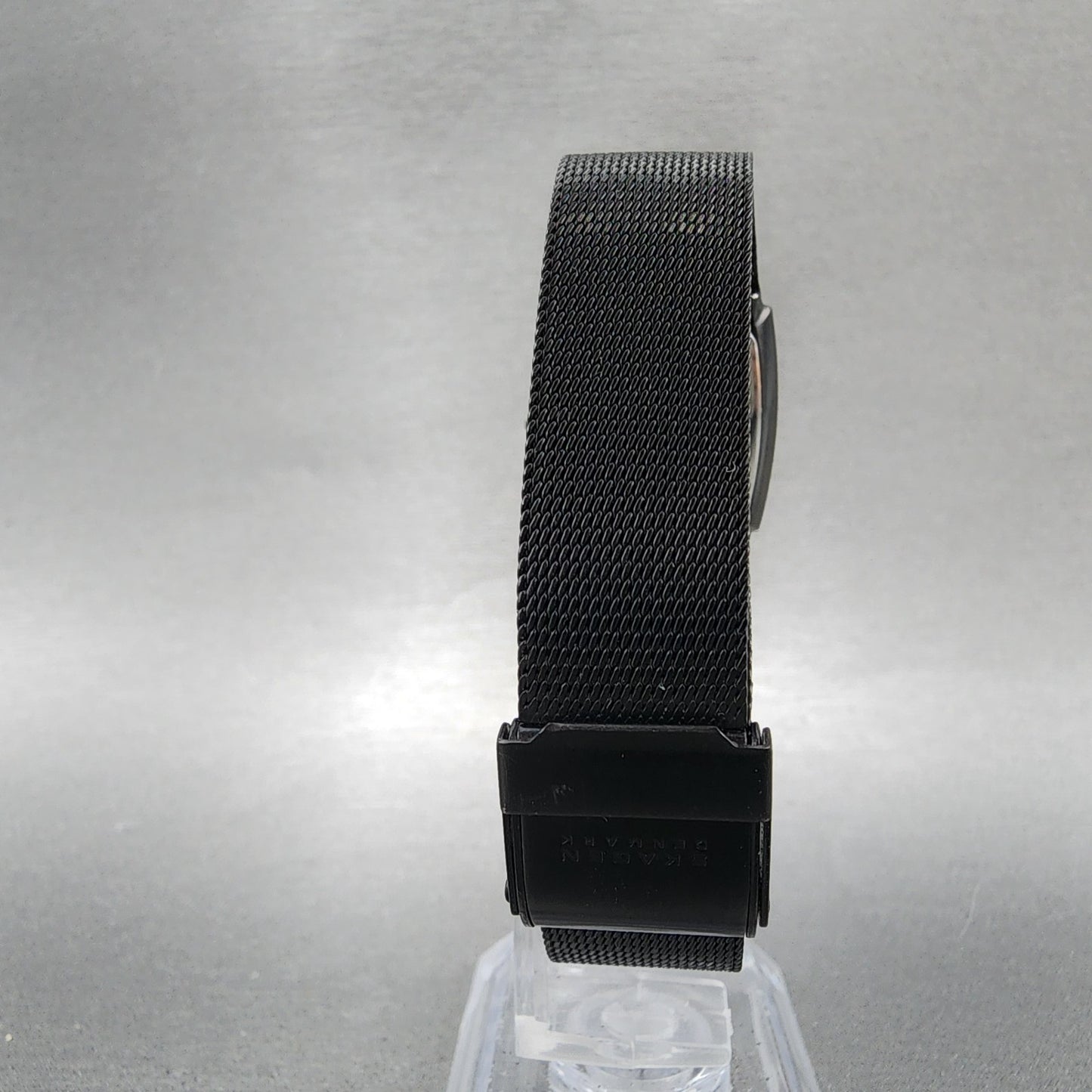 Skagen Tank Watch Women 23mm Black Dial Black Tone Rectangle 396XSBB New Battery7