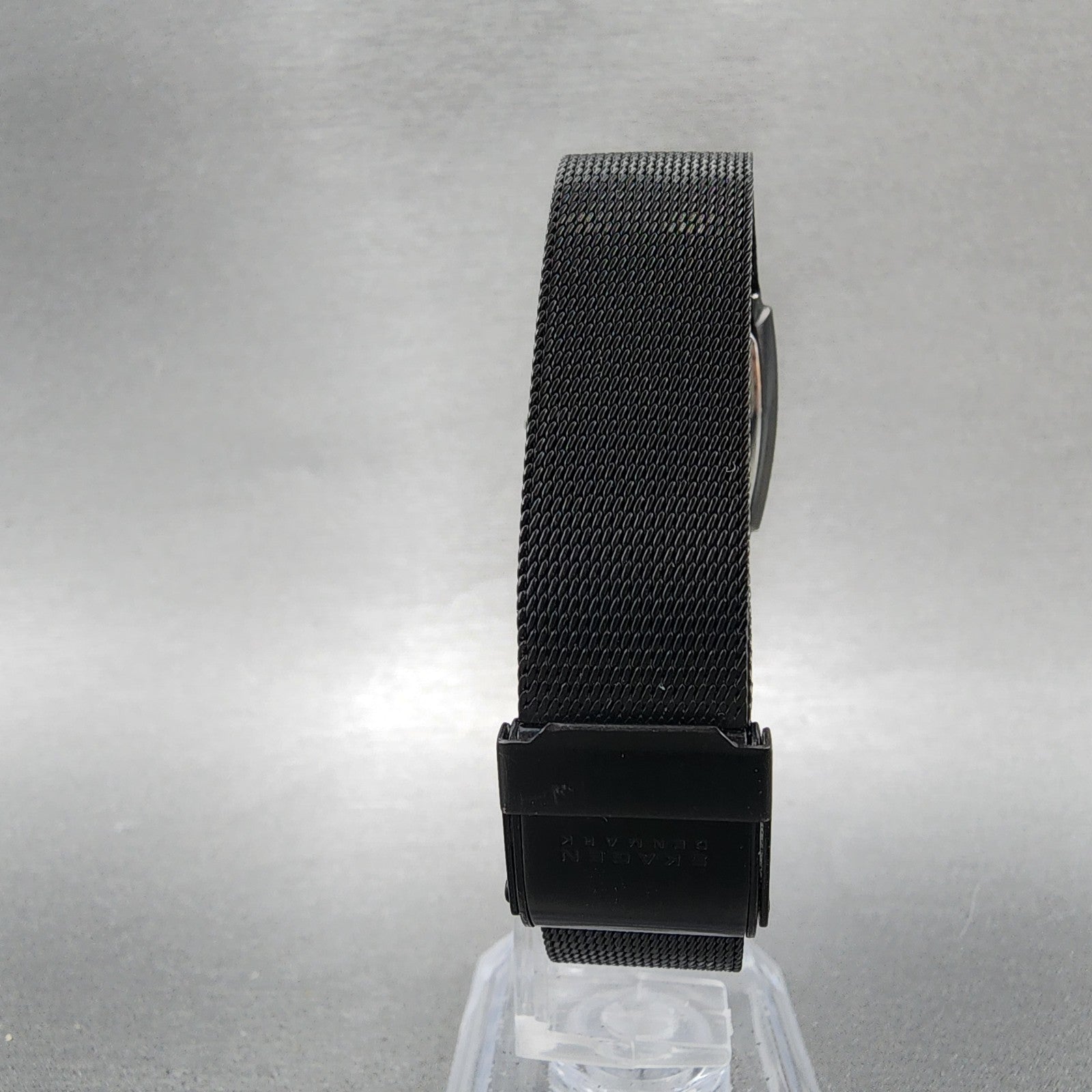 Skagen Tank Watch Women 23mm Black Dial Black Tone Rectangle 396XSBB New Battery7