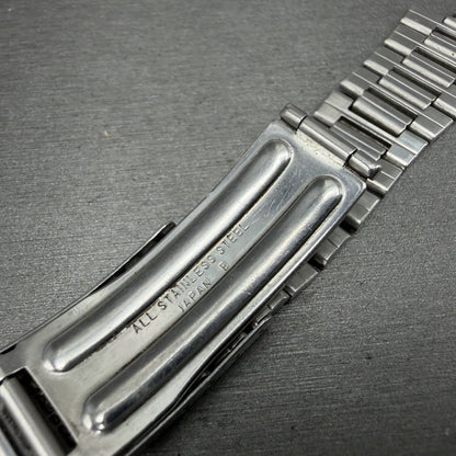 Seiko SQ Bracelet C202 Stainless Steel Tri Folding Clasp 8mm Vintage Japan B9