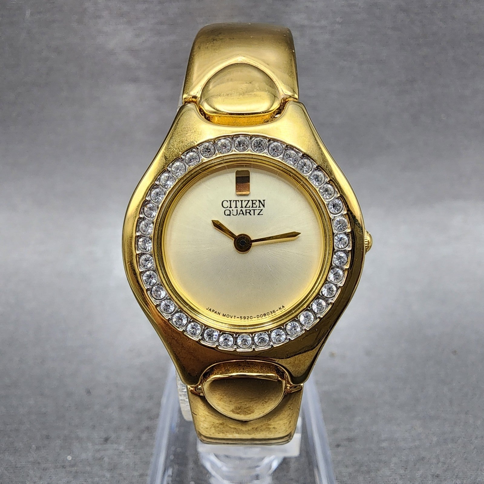 Citizen Watch Women 25mm Champagne Dial Gold Tone 5920S92324 New Battery0