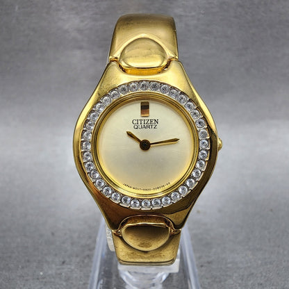Citizen Watch Women 25mm Champagne Dial Gold Tone 5920S92324 New Battery0