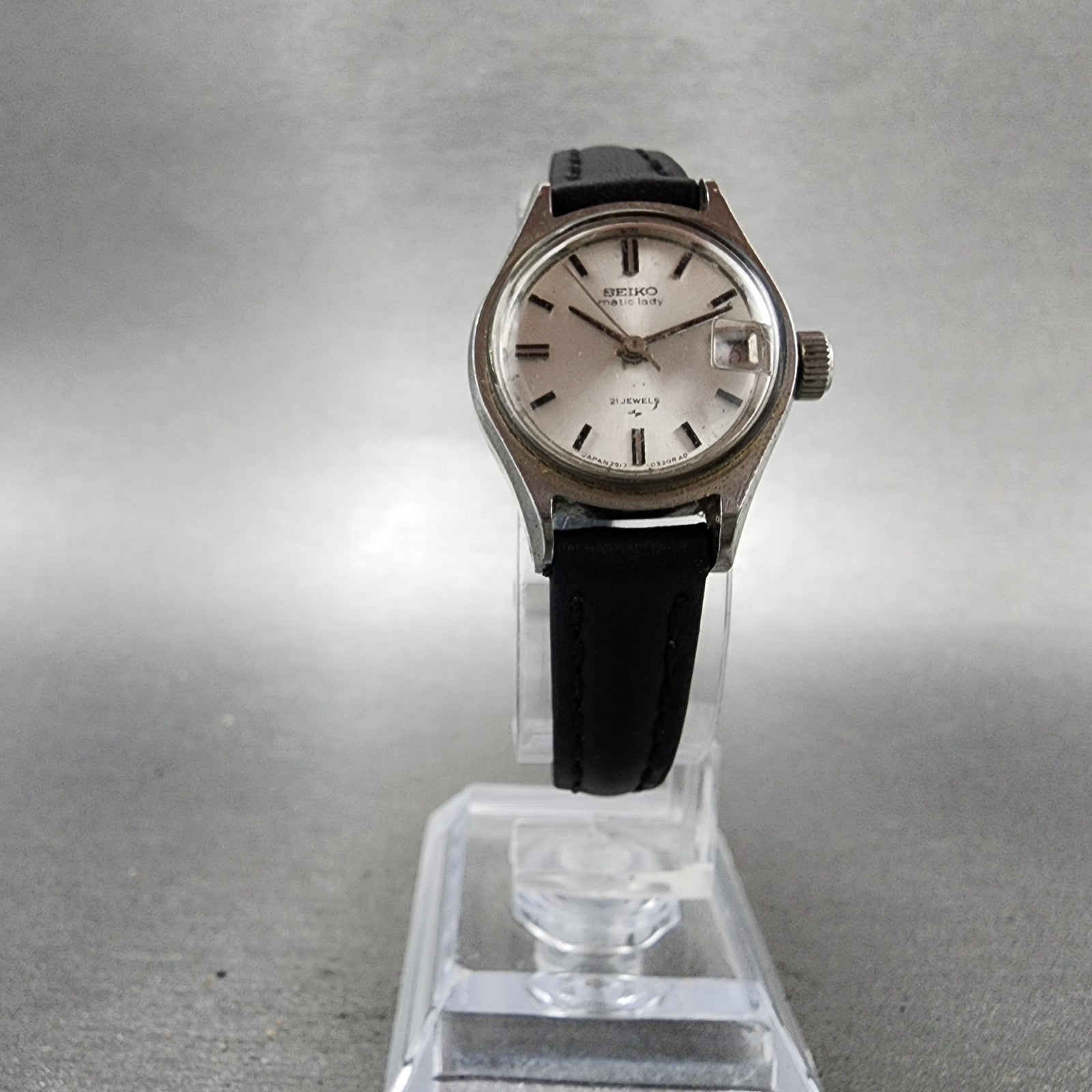 Seiko Matic Lady Watch Women 21mm Silver Dial Silver Tone Date 25170261 Runs5