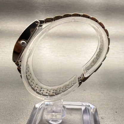 Citizen Watch Women 16mm Silver Dial Silver Gemmed Rectangle New Battery VTG6