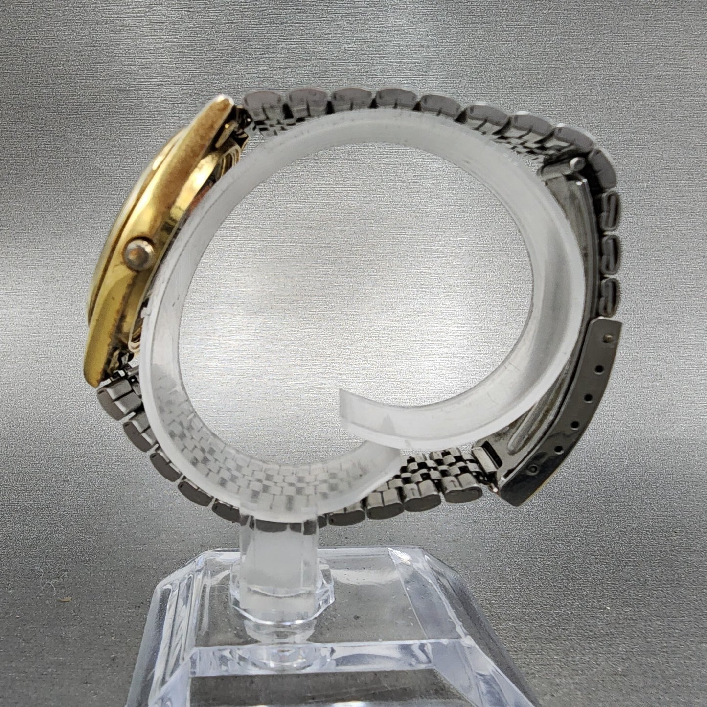 Seiko SQ Railroad Approved Watch Men 35mm White Dial Gold Tone New Batt NO BACK6